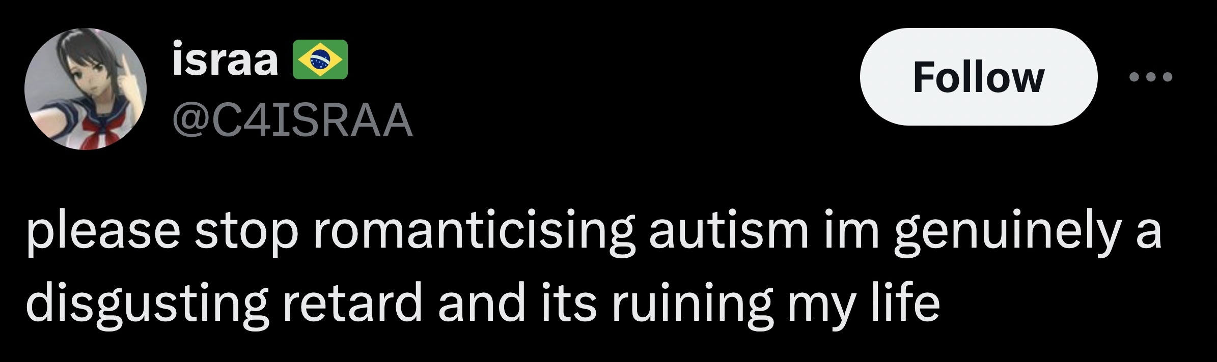 insect - israa please stop romanticising autism im genuinely a disgusting retard and its ruining my life